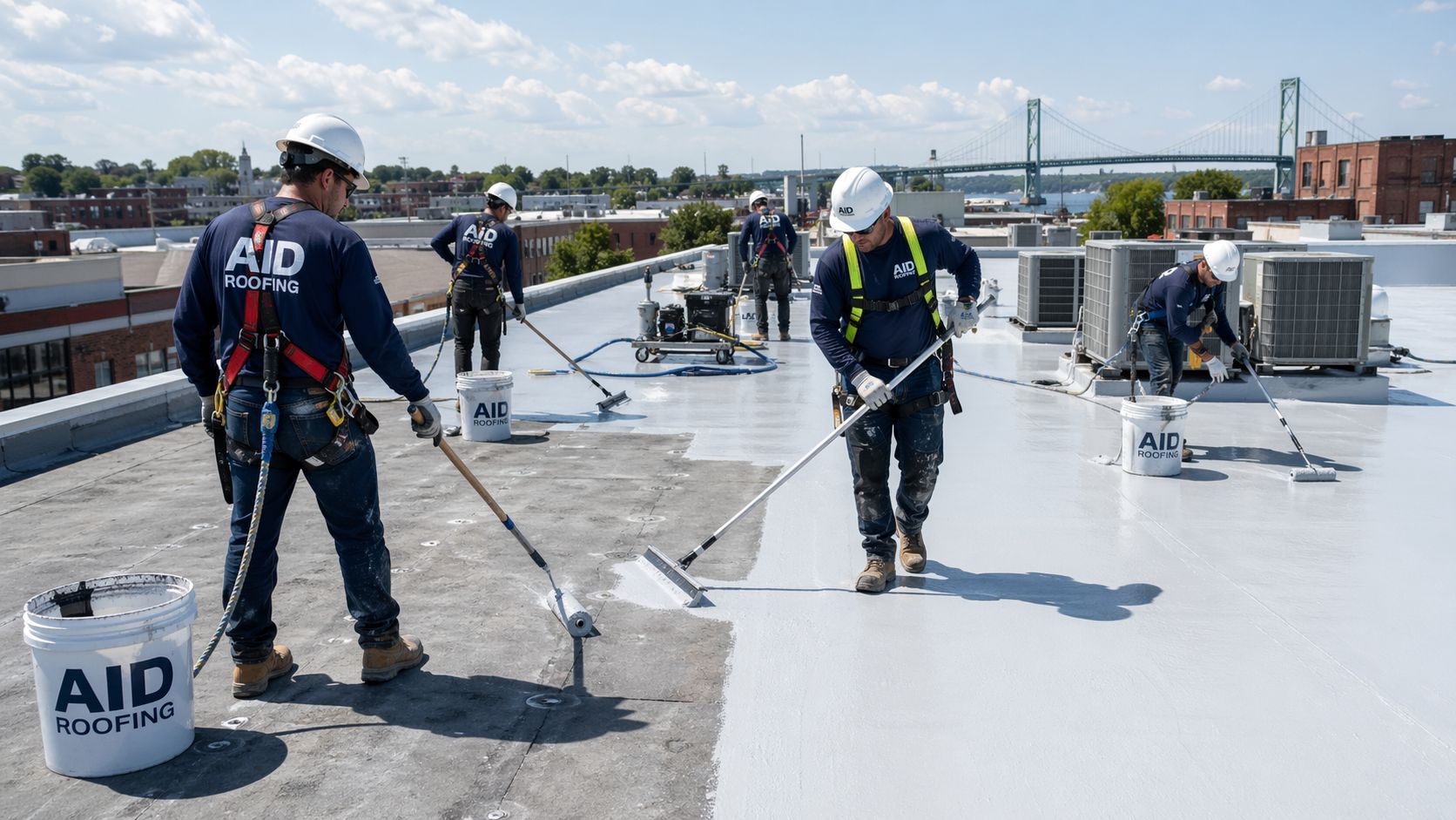 Commercial roof coating service in RI